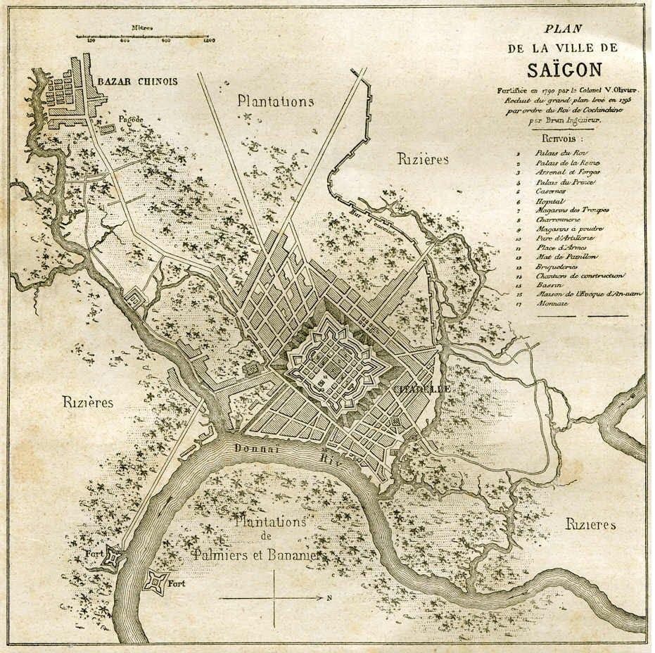 Mapa de la antigua saigón
