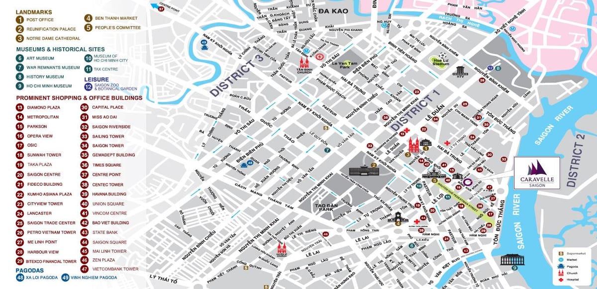 mapa de el distrito 1 de ho chi minh