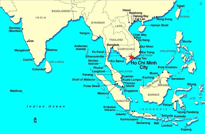saigon mapa del mundo