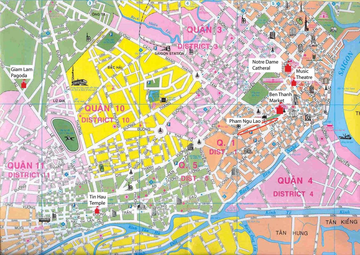 saigon mapa del distrito de
