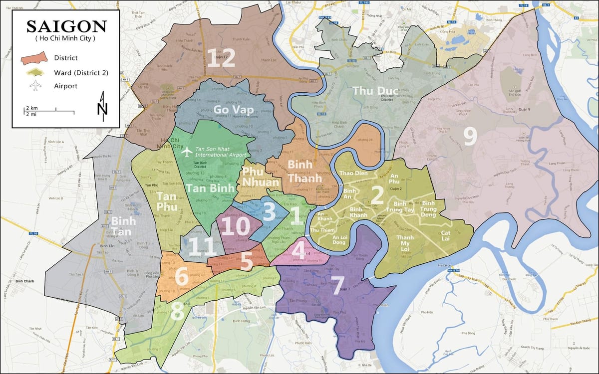 mapa de la ciudad de saigón