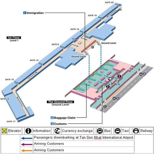 saigon aeropuerto mapa