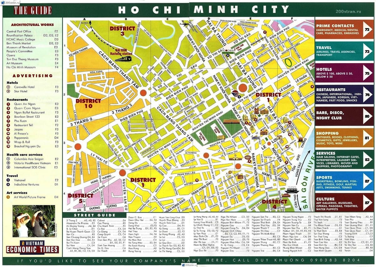 mapa de la ciudad de ho chi minh, vietnam