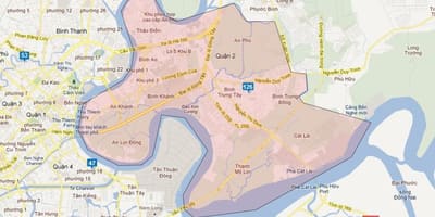 Mapa de los distritos en la ciudad de ho chi minh
