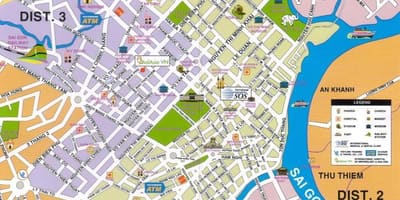 La ciudad de Ho chi minh de la ciudad de las atracciones turísticas mapa