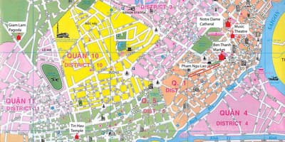 Saigon mapa del distrito de