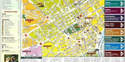 Mapa de la ciudad de ho chi minh, vietnam
